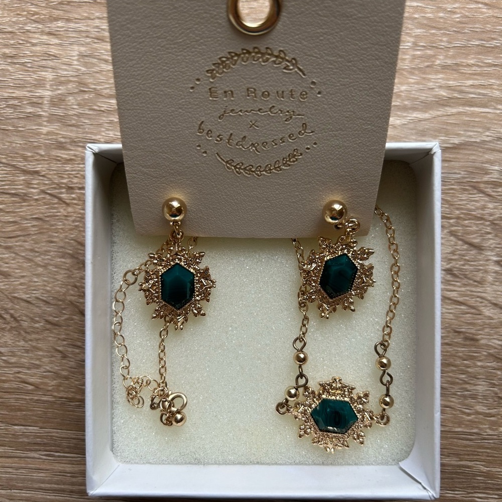 En Route x Bestdressed Ashley baroque jade gold jewelry set